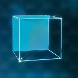 Expositor led de cristal de forma cúbica
